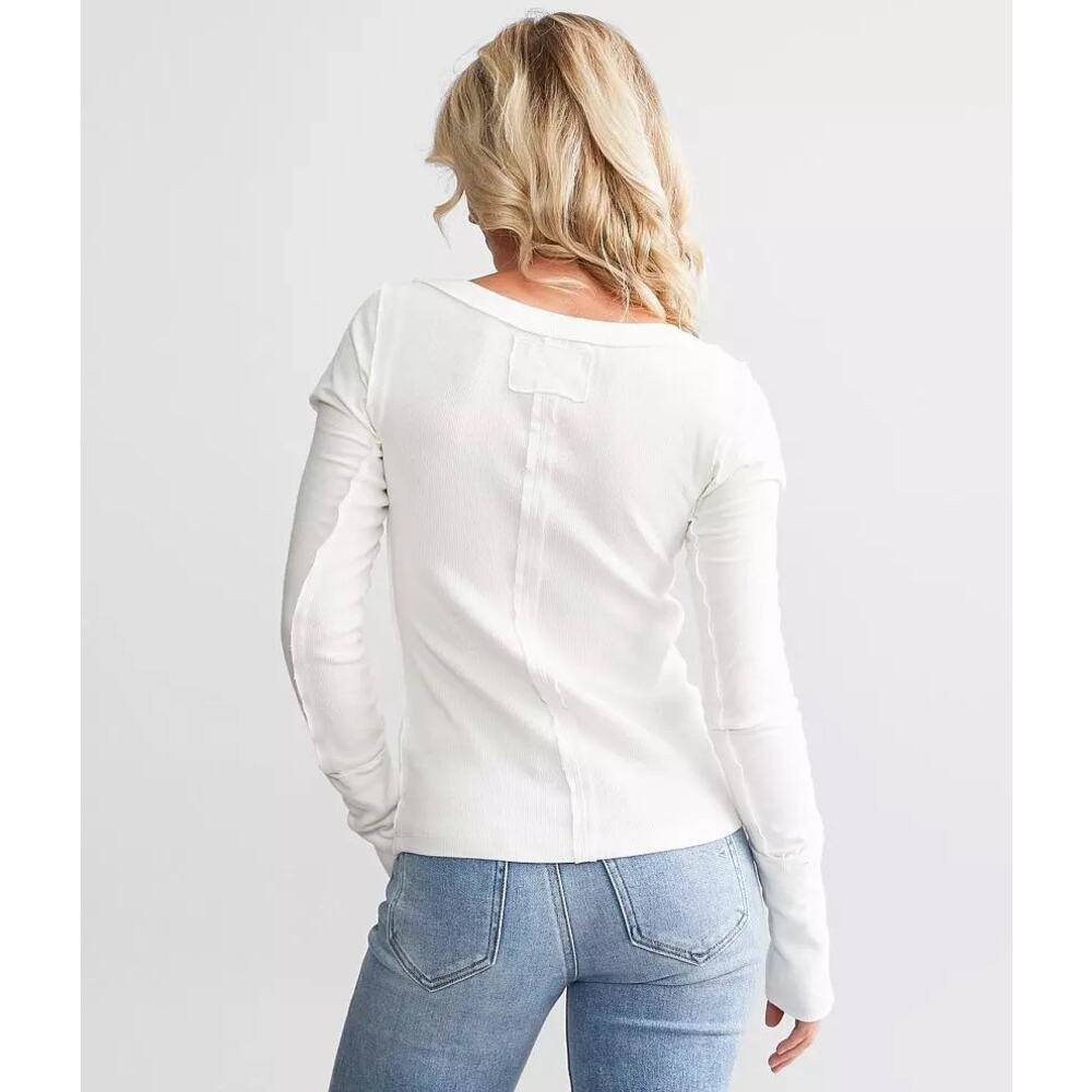 Free People We The Free Daisy Chain Cuff Knit White Long Sleeve Top Size XS - Picture 2 of 7